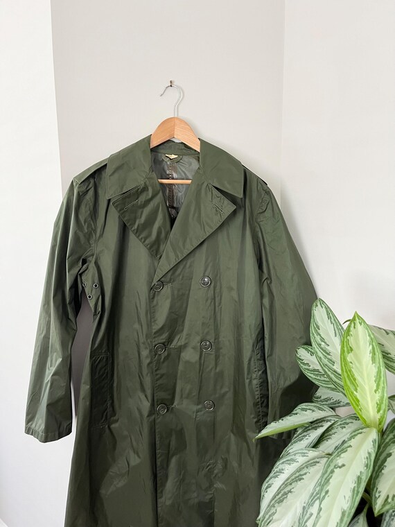 ジャケット・アウター vintage military rain long coat 70s Vintage 1970s US ARMY Green Trenchcoat Raincoat Size 40S | eBay