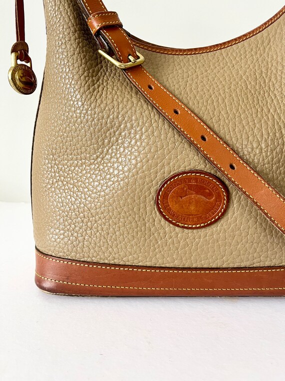 Vintage Dooney & Bourke Taupe and Brown Leather P… - image 5