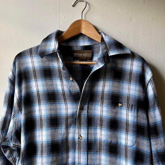 Blue and Black Flannel Shirt - image 2