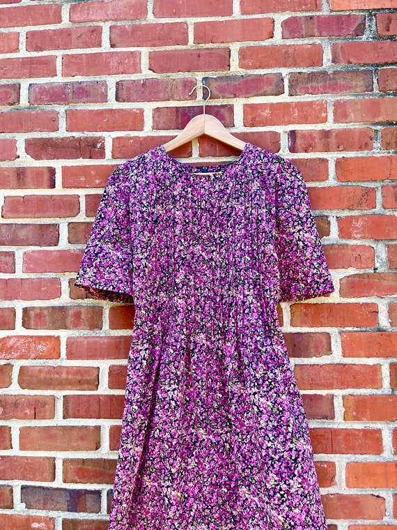 Vintage Purple Floral Maxi Dress - image 2