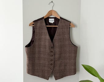 Gilet con pannello frontale in tweed