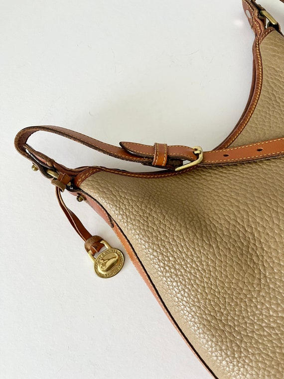 Vintage Dooney & Bourke Taupe and Brown Leather P… - image 3