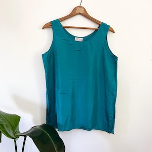 Vintage Aqua Silk Tank Top