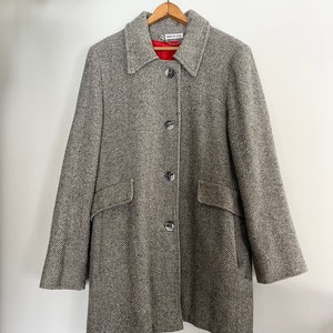 Vintage Grey Wool Trench Coat