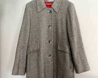 Vintage Grey Wool Trench Coat