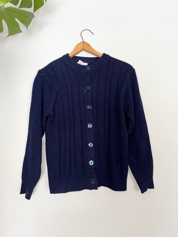 Vintage Navy Button Up Cardigan