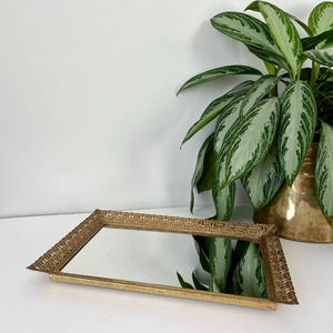 Gold Framed Mirror Vanity Tray