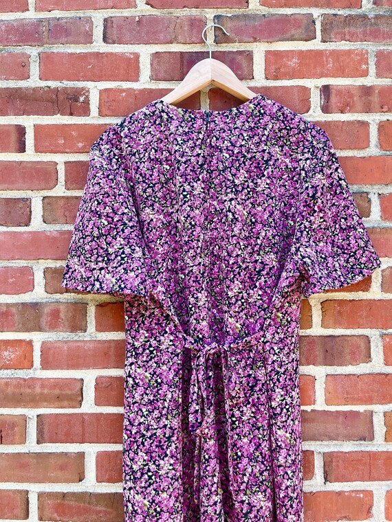 Vintage Purple Floral Maxi Dress - image 4