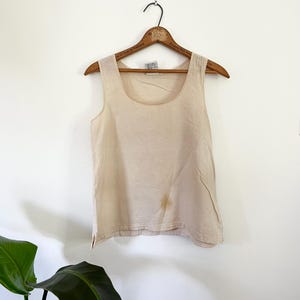 Vintage Beige Cotton Tank Top