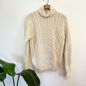 Vintage 1960s Cable Knit Wool Sweater