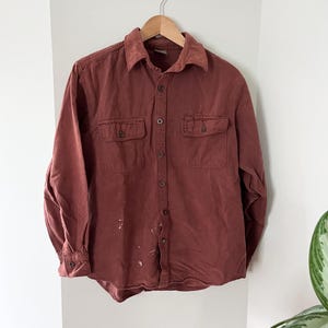 Rust Colored Button Up Flannel Shirt