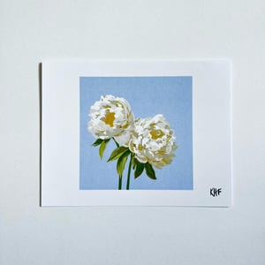 Set wenskaarten witte pioenrozen