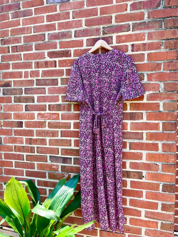 Vintage Purple Floral Maxi Dress - image 3