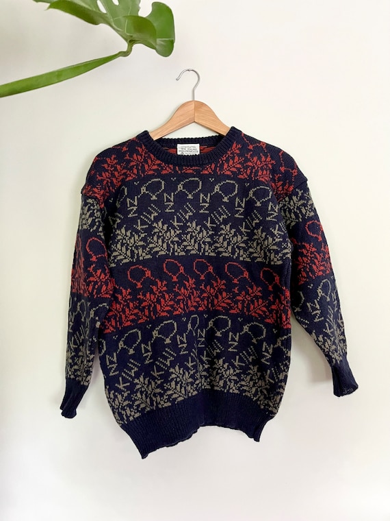 Vintage New Zealand Shetland Yarn Wool Sweater