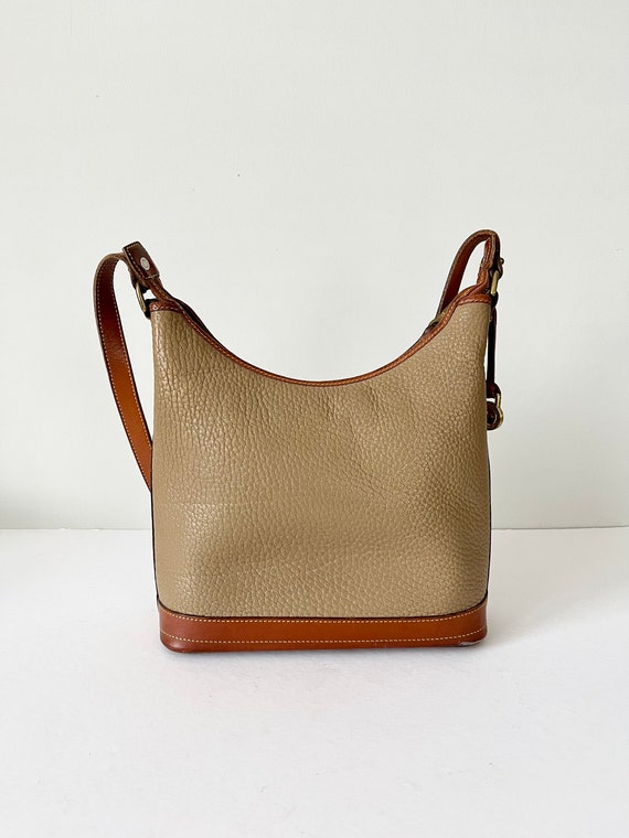 Vintage Dooney & Bourke Taupe and Brown Leather P… - image 4