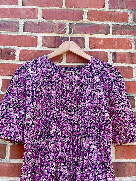 Vintage Purple Floral Maxi Dress - image 5