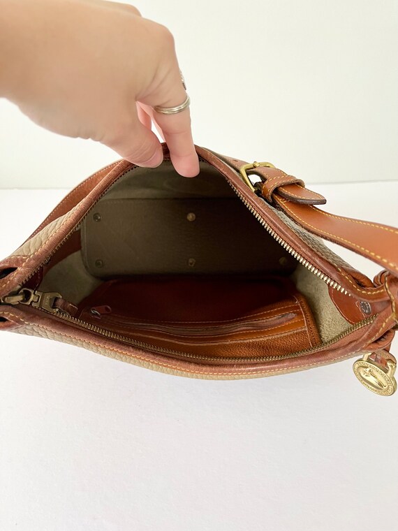 Vintage Dooney & Bourke Taupe and Brown Leather P… - image 8