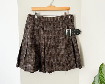 Vintage Mini Plaid Pleated Skirt
