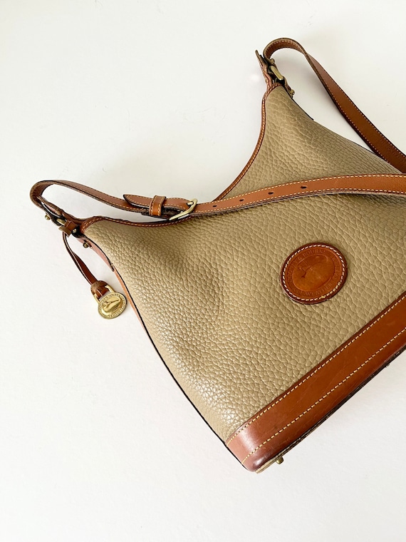 Vintage Dooney & Bourke Taupe and Brown Leather P… - image 2