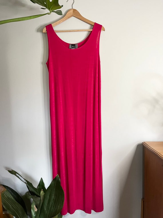 Vintage Bright Pink Slip Maxi Dress