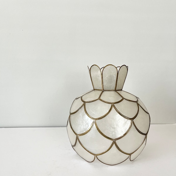 Vintage Capiz Shell Lamp Shade in Pomegranate Shade