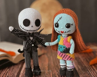 Jack Skellington and Sally – Jack&#39;s Extraordinary World – Amigurumi Pattern ESP/ENG