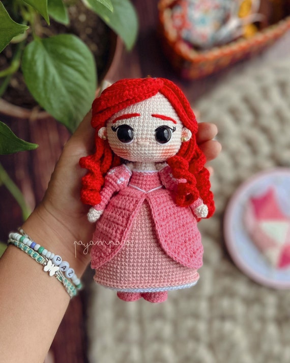 Ariel in Her Pink Dress – Amigurumi Pattern – PDF Doc – ESP/ENG