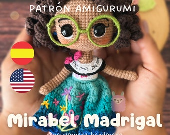 Mirabel Madrigal Charm amigurumi pattern / Crochet pattern Mirabel Madrigal doll English - Spanish