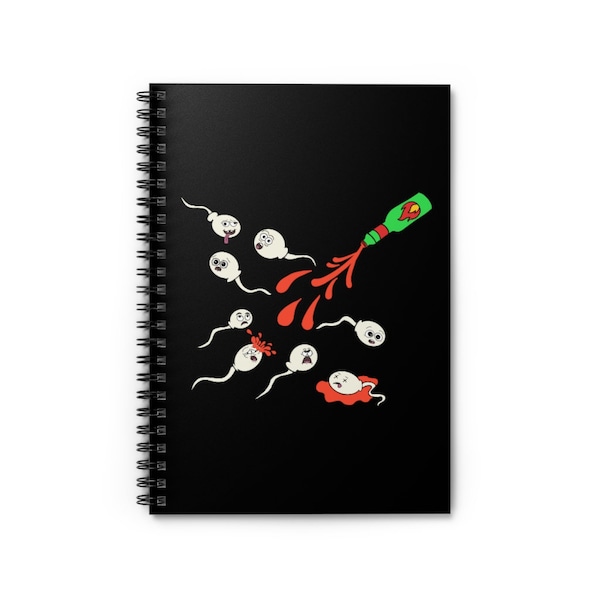 Hot Sauce Sperm Spiral Notizbuch - Line Journal Tagebuch Geschenke Lustige Grafik Kunst Erwachsene Humor