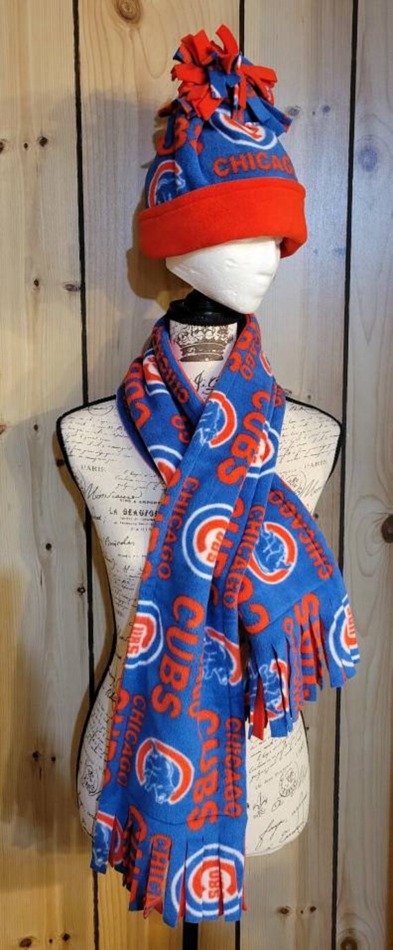 Chicago Cubs Winter Hat and Scarf 