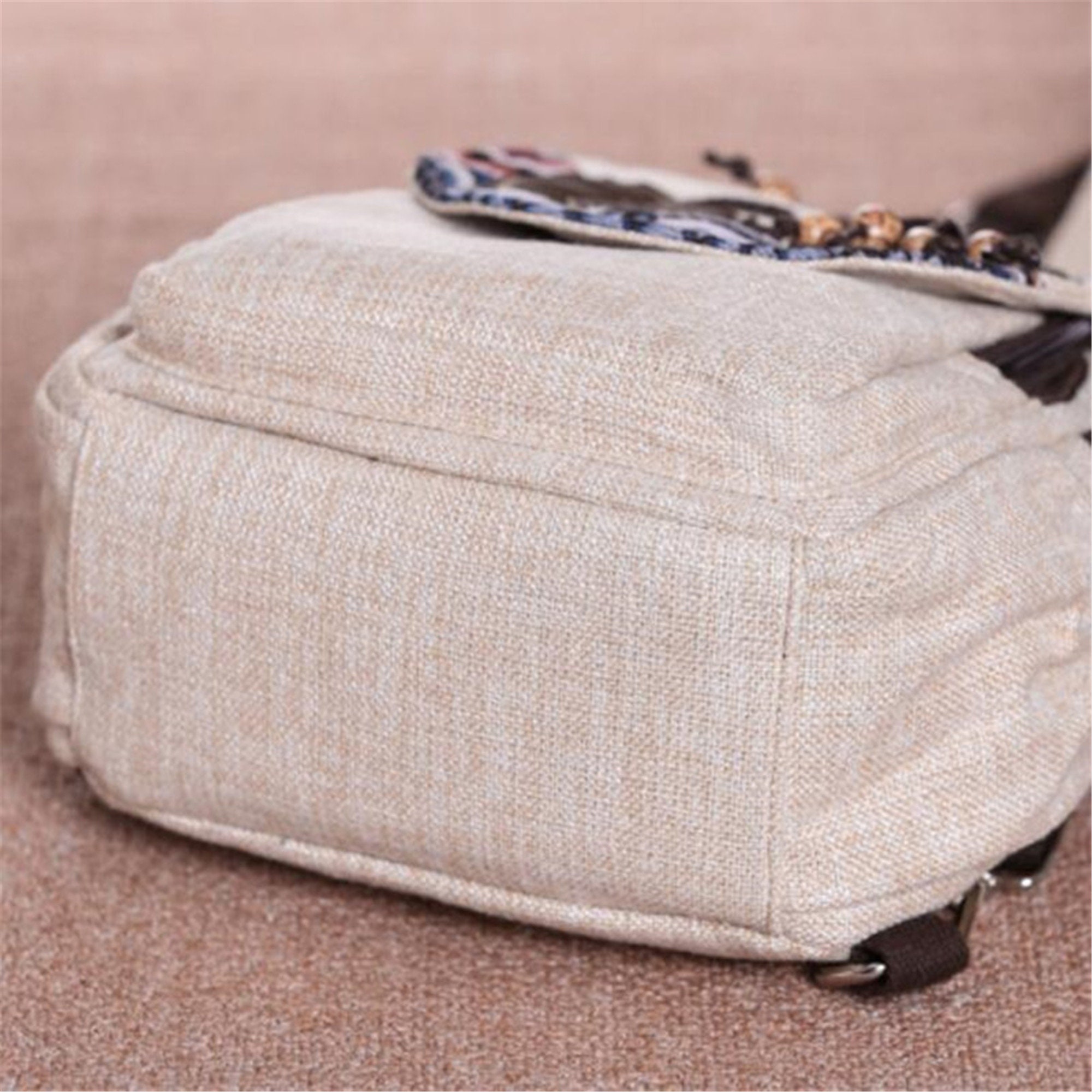 Vintage Cotton Fabric Backpacks for Women Lightweight Leisure Etsy