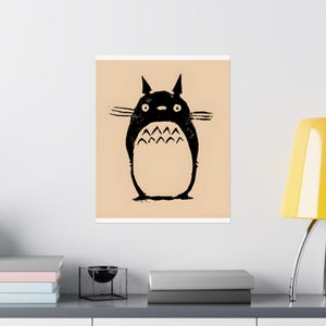 Vintage Totoro Anime Poster Art, Woodblock Print, Matte Vertical Posters, Wall Decor, Home Art, Gift for Anime Lovers, Studio Ghibli Fan image 8