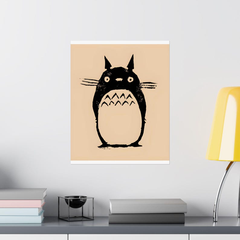 Vintage Totoro Anime Poster Art, Woodblock Print, Matte Vertical Posters, Wall Decor, Home Art, Gift for Anime Lovers, Studio Ghibli Fan image 8