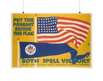 Póster vintage de la bandera estadounidense, póster de la Marina, impresión artística patriótica, póster militar de EE. UU., decoración náutica, retro, póster artístico.