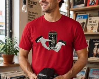 Film Camera Graphic T-Shirt | Photography Tee, Vintage Film Camera Design, camera shirt, camera t shirt
