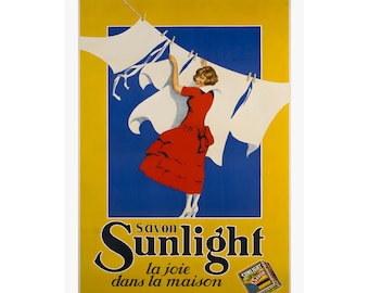 Antike Wäsche Anzeige Matte Vertikales Poster, Vintage Küchen Wandkunst, Waschmittel Anzeige, Retro Poster