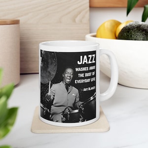 Jazz Ceramic Mug, Coffee Cup for Music Lovers, Gift for Musicians, Jazz gift, Home and Office Decor, gift for jazz lover, jazz coffee cup