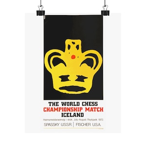 Vintage Chess Championship Poster, Bobby Fischer, Tournament Poster, Wall Art for Chess Lovers, Chess Poster, chess gift, gift for him
