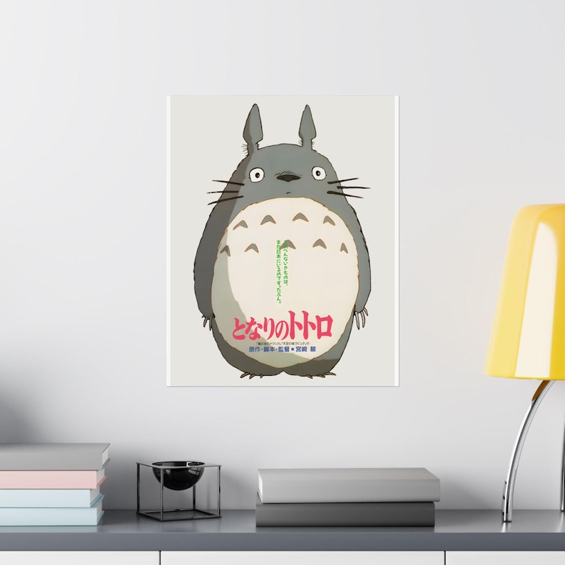 Pôster do filme Totoro, arte de parede do Studio Ghibli, decoração para casa, quarto infantil, pôster de desenho animado, anime imagem 2