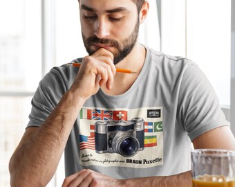 kamera-t-shirt, vintagekamera-t-shirt, present till fotoälskare, retrofotografipresent, present till fotograf, filmkamera-t-shirt