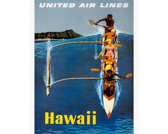 UnitedAirlines ユナイテッド航空ハワイアン ビンテージポスター 楽天市場】ハワイアン ポスター 【ビンテージ】【United Air