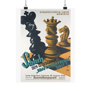 Vintage Chess Tournament Poster, Wall Art, Game Room Decor, Chess Player Gift, Chess Lover Poster, gift for chess player, chess print