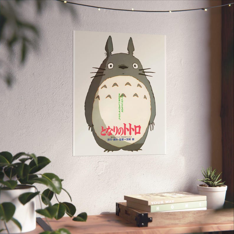 Pôster do filme Totoro, arte de parede do Studio Ghibli, decoração para casa, quarto infantil, pôster de desenho animado, anime imagem 8