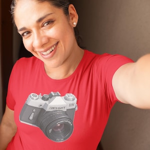Vintage Camera Tee, Photography Shirt, Gift for Photographers, Photography shirt, Zenit camera t-shirt, gift for photographer, gift for him