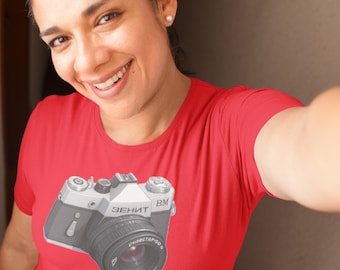 camera t shirt, camera shirt, Vintage Camera Tee, Gift for Photographers, Zenit camera t-shirt, gift for photographer, gift for him