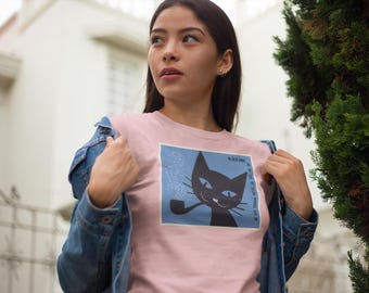 Vintage Cat Graphic Tee, Cute Cat Shirt, T-shirt Gift for Cat Lovers, Perfect Gift for Animal Lovers, cartoon t shirt, gift for her