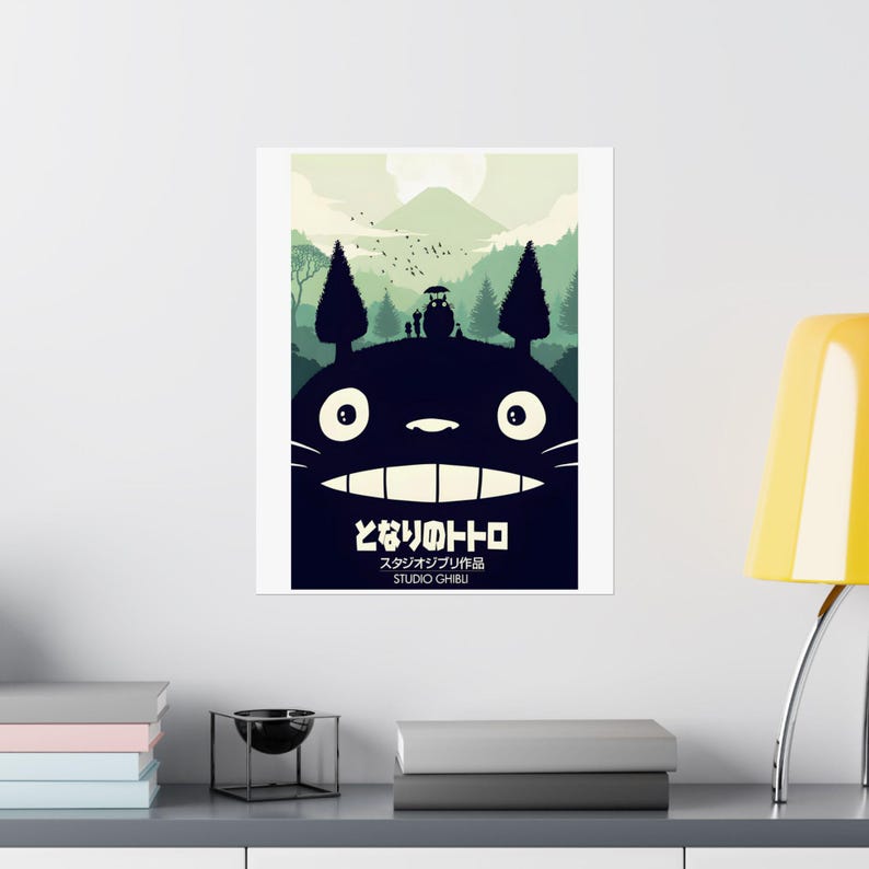Totoro Film Poster: Studio Ghibli Anime Wandkunst, Matter Druck Bild 8