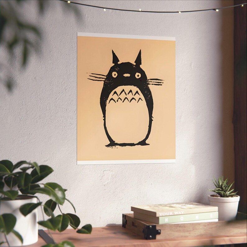 Vintage Totoro Anime Poster Art, Woodblock Print, Matte Vertical Posters, Wall Decor, Home Art, Gift for Anime Lovers, Studio Ghibli Fan image 7