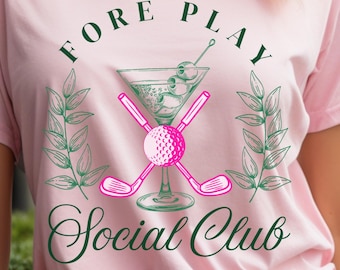 Camiseta de golf de regalo para mujer, camiseta de golf para niñas, ropa de golf, bonita camiseta de golf rosa, camiseta de golf femenina estilo preppy coqueta para mujeres, linda