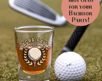 Custom Golf Shot Glass Golf Bachelor Party Shot Glass for Golf Trip Bachelor Party Gift for Golf Trip Gift for Groomsman Personalized Groom